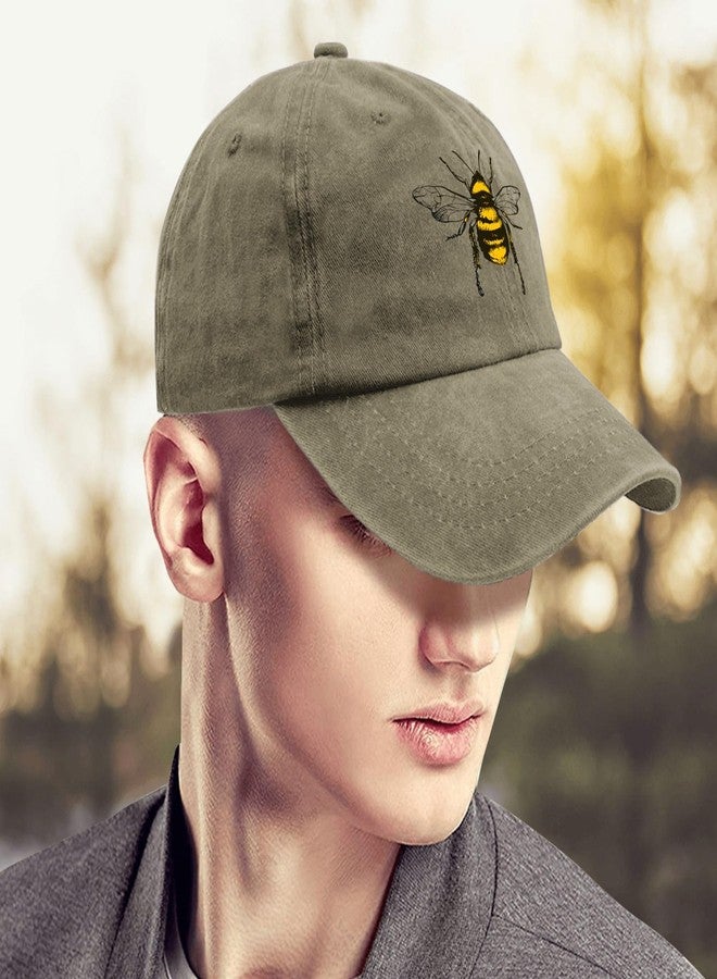 Paunook Bee Queen Hat Honey Blue Hat Pigment Khaki Womens Baseball Caps Gifts for Her Beach Hat - Image 4